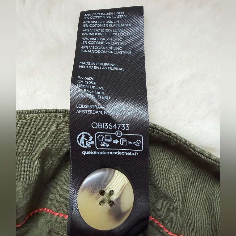 Maeve The Colette Wide Leg Cropped Olive Green Stretch Pants-30/М - Picture 13 of 16